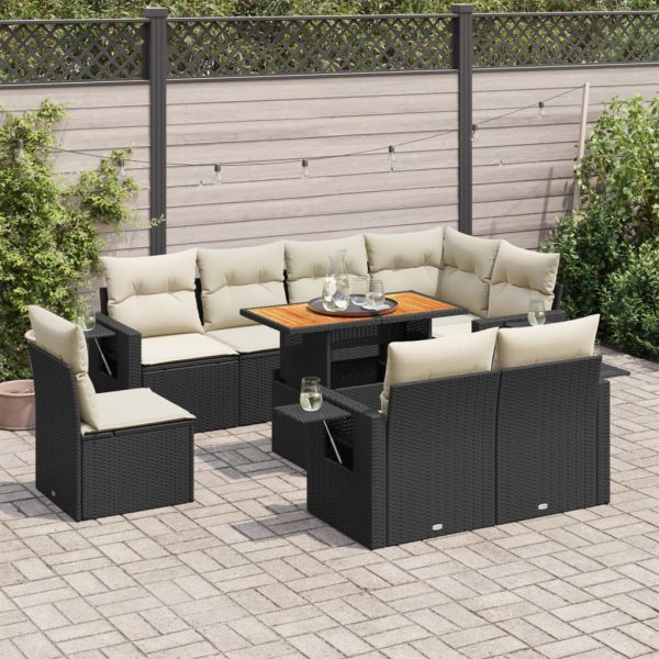 9-Delige Loungeset Met Kussens Poly Rattan - Afbeelding 14