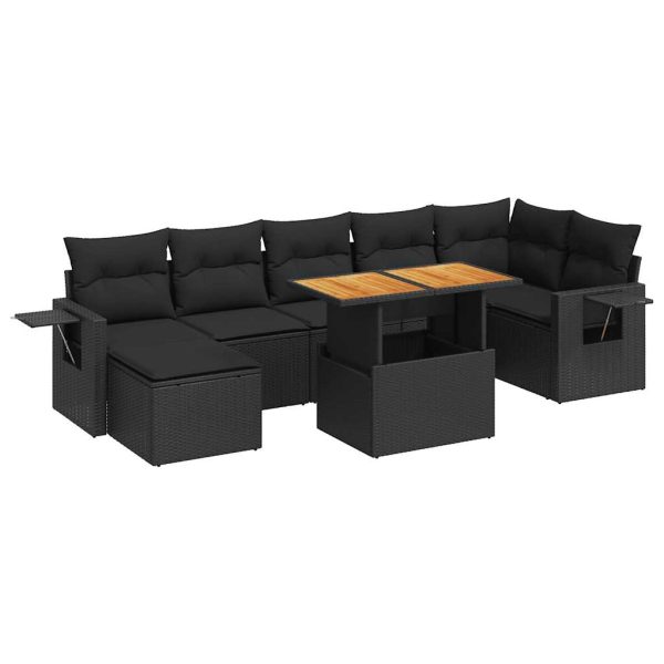 8-Delige Loungeset Met Kussens Poly Rattan - Afbeelding 2