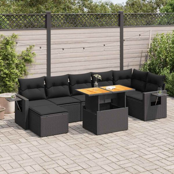 8-Delige Loungeset Met Kussens Poly Rattan