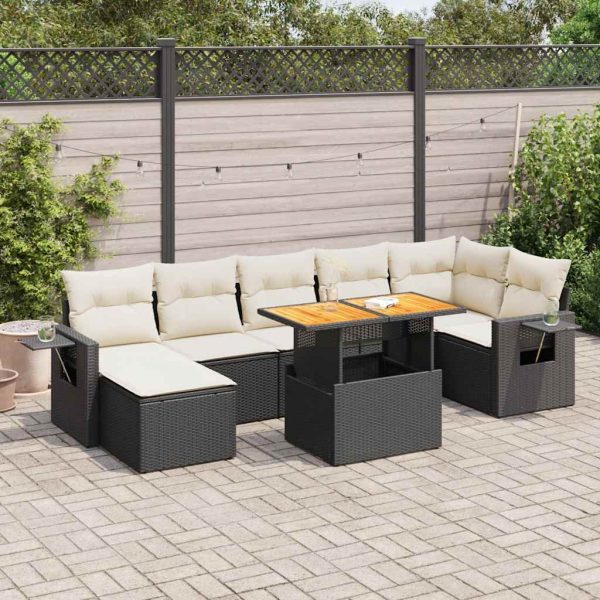 8-Delige Loungeset Met Kussens Poly Rattan - Afbeelding 13