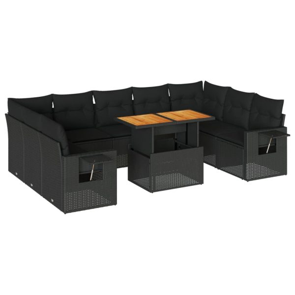 10-Delige Loungeset Met Kussens Poly Rattan - Afbeelding 2