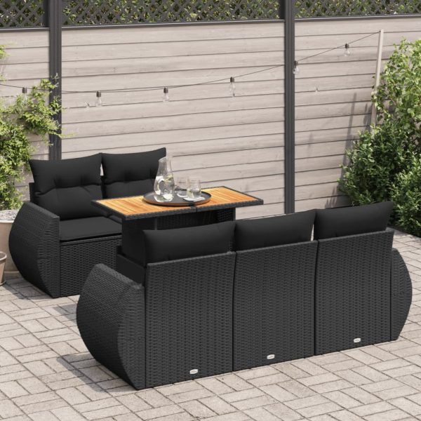 6-Delige Loungeset Met Kussens Poly Rattan