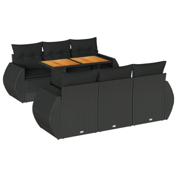 7-Delige Loungeset Met Kussens Poly Rattan - Afbeelding 2