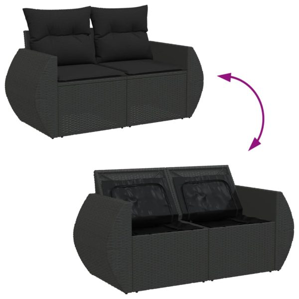 7-Delige Loungeset Met Kussens Poly Rattan - Afbeelding 6