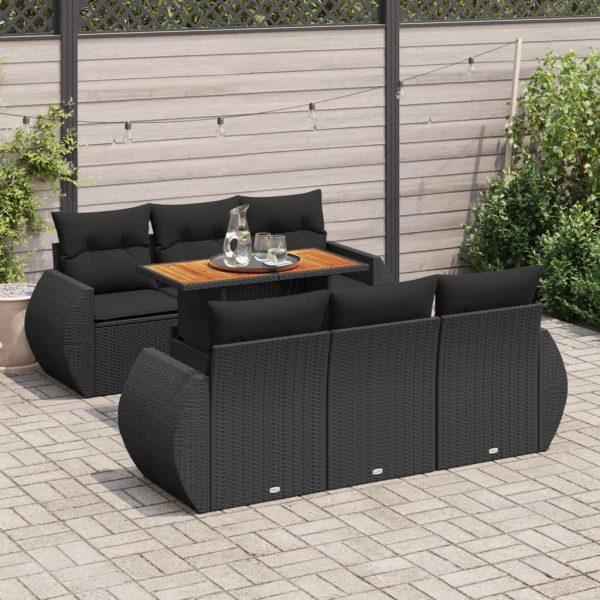 7-Delige Loungeset Met Kussens Poly Rattan