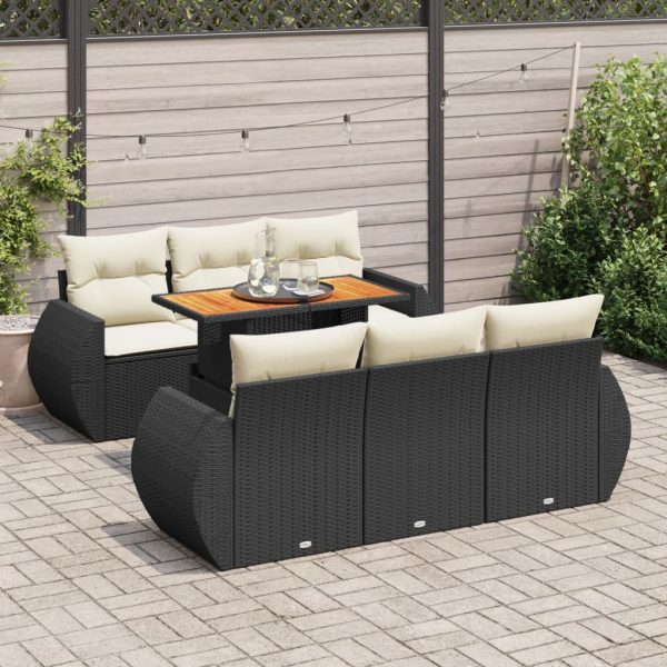 7-Delige Loungeset Met Kussens Poly Rattan - Afbeelding 15