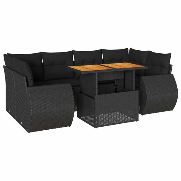 7-Delige Loungeset Met Kussens Poly Rattan - Afbeelding 2