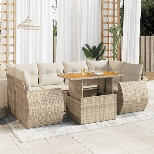 7-Delige Loungeset Met Kussens Poly Rattan - Afbeelding 16