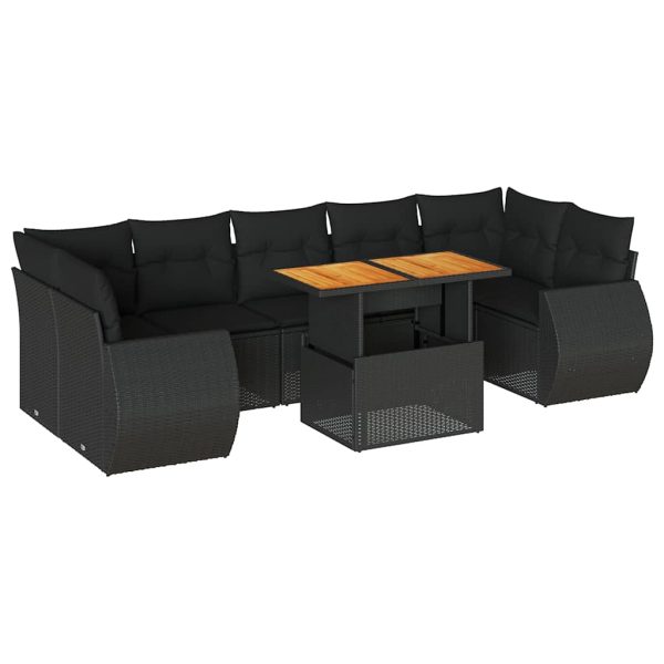 8-Delige Loungeset Met Kussens Poly Rattan - Afbeelding 2