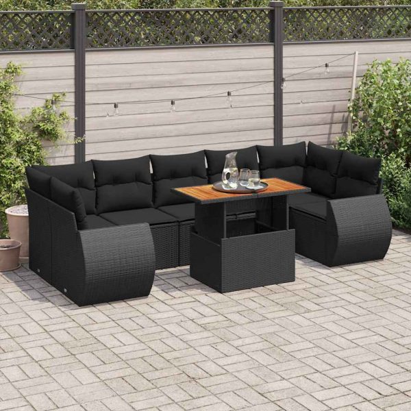 8-Delige Loungeset Met Kussens Poly Rattan