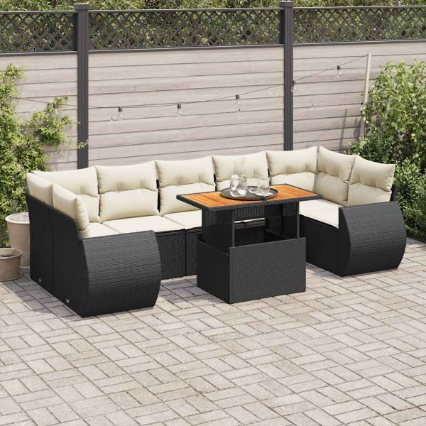 8-Delige Loungeset Met Kussens Poly Rattan - Afbeelding 16