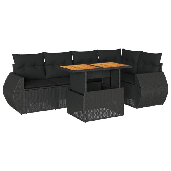 6-Delige Loungeset Met Kussens Poly Rattan - Afbeelding 2