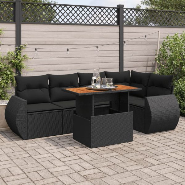 6-Delige Loungeset Met Kussens Poly Rattan