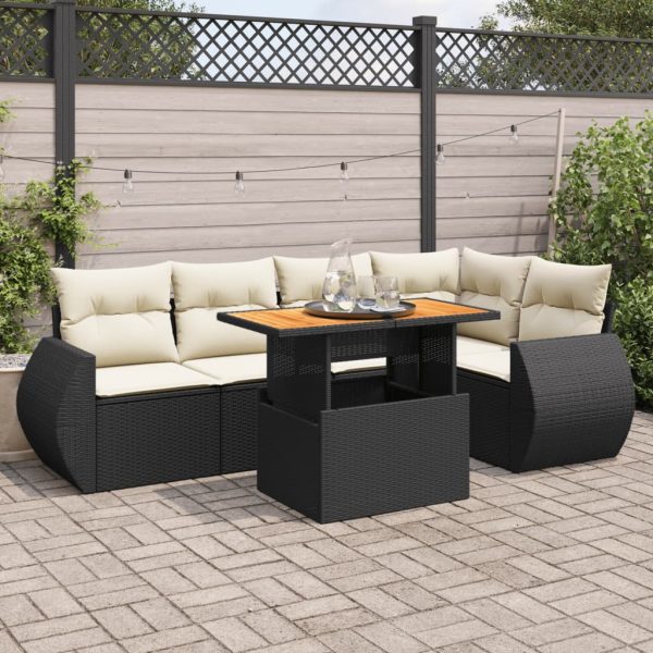 6-Delige Loungeset Met Kussens Poly Rattan - Afbeelding 16