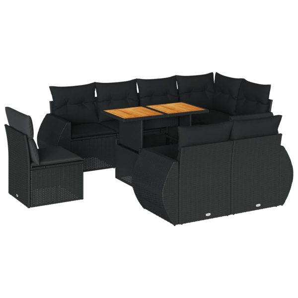 9-Delige Loungeset Met Kussens Poly Rattan - Afbeelding 2