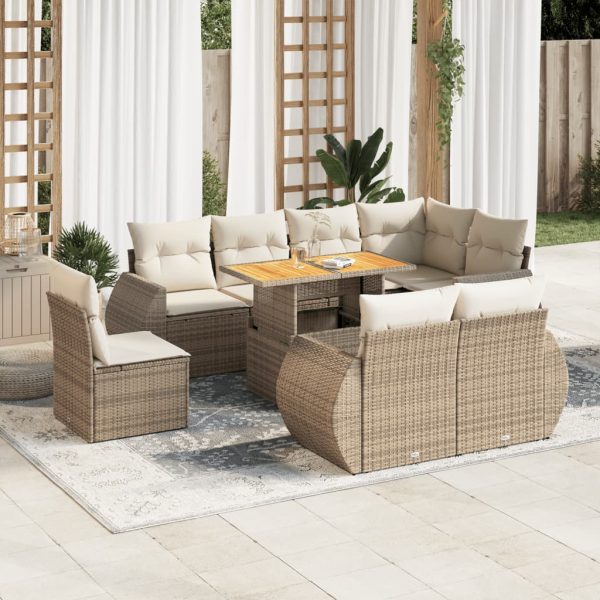 9-Delige Loungeset Met Kussens Poly Rattan - Afbeelding 15