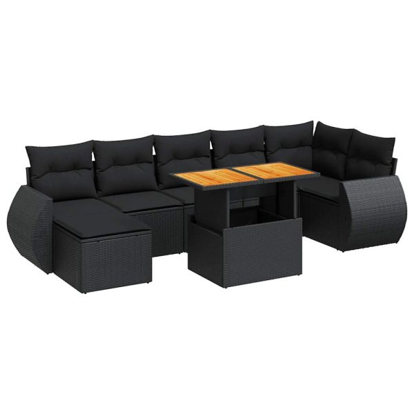 8-Delige Loungeset Met Kussens Poly Rattan - Afbeelding 2