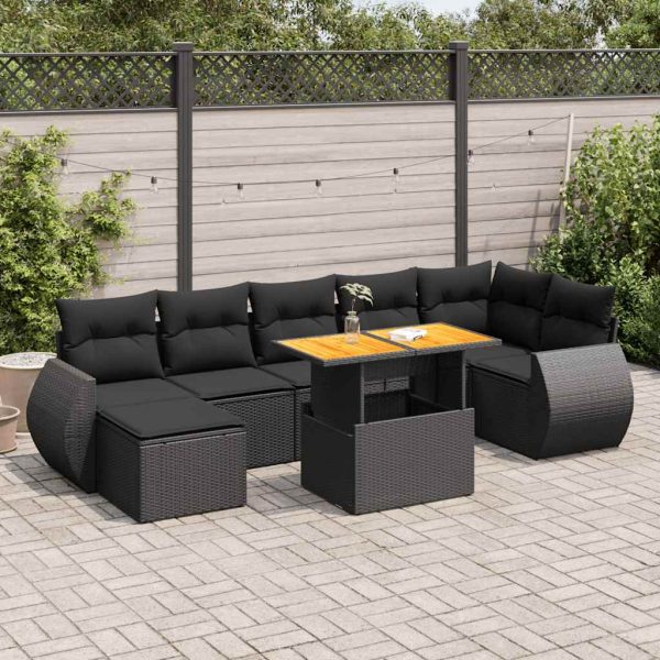 8-Delige Loungeset Met Kussens Poly Rattan