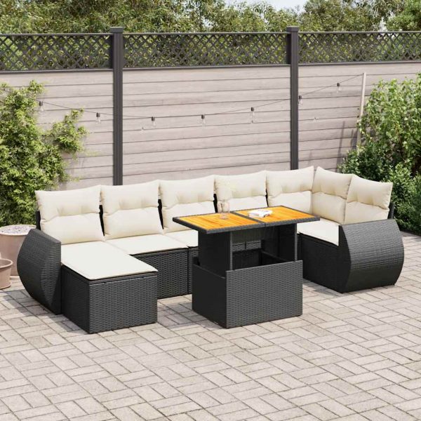 8-Delige Loungeset Met Kussens Poly Rattan - Afbeelding 13