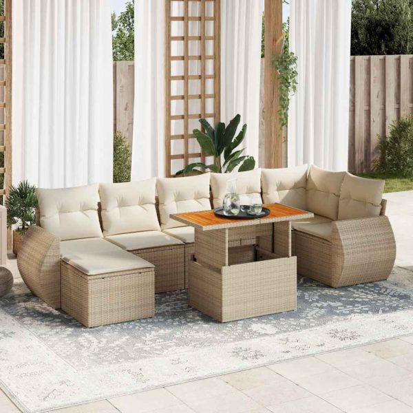 8-Delige Loungeset Met Kussens Poly Rattan - Afbeelding 16