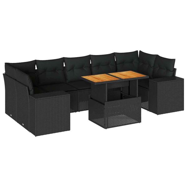 8-Delige Loungeset Met Kussens Poly Rattan - Afbeelding 2