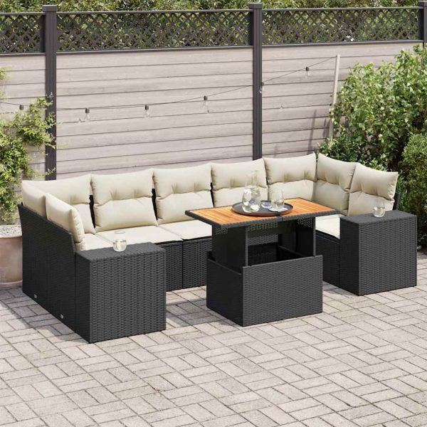 8-Delige Loungeset Met Kussens Poly Rattan - Afbeelding 15