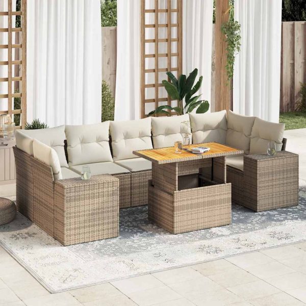 8-Delige Loungeset Met Kussens Poly Rattan - Afbeelding 13