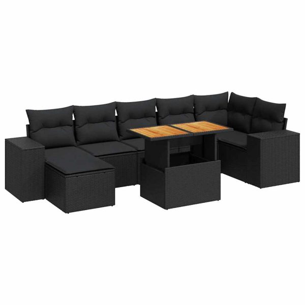 8-Delige Loungeset Met Kussens Poly Rattan - Afbeelding 2