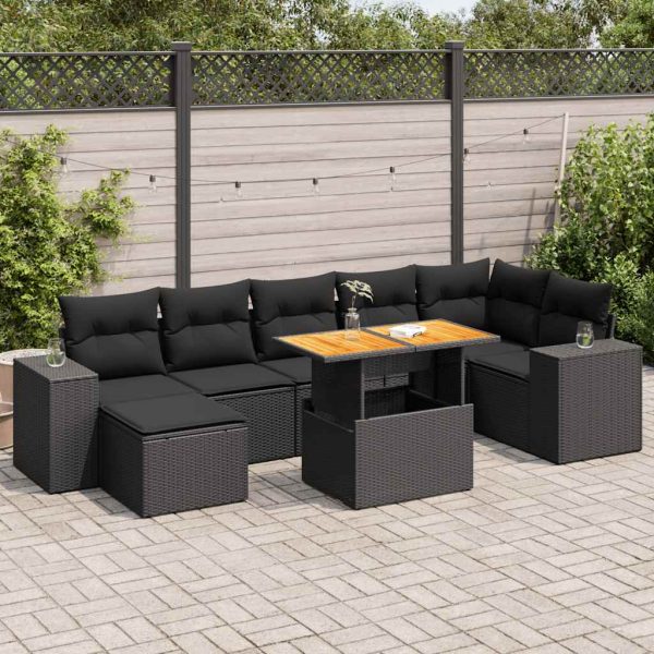 8-Delige Loungeset Met Kussens Poly Rattan