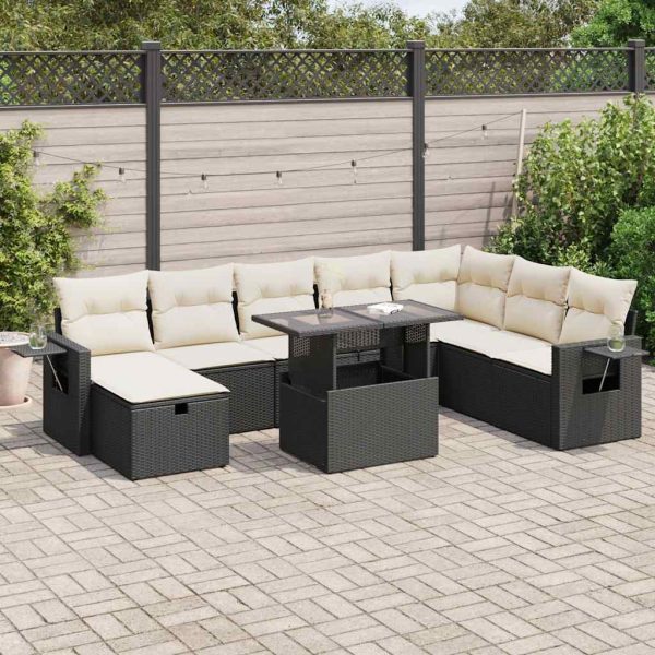 9-Delige Loungeset Met Kussens Poly Rattan - Afbeelding 17