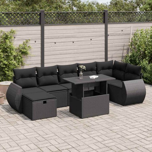 8-Delige Loungeset Met Kussens Poly Rattan