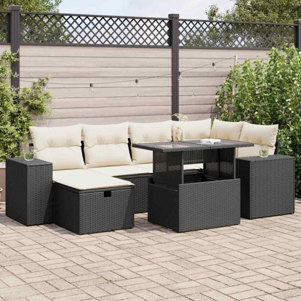 Loungeset Met Kussens Poly Rattan - Afbeelding 16