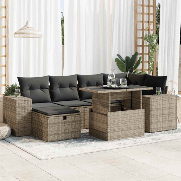 Loungeset Met Kussens Poly Rattan - Afbeelding 17