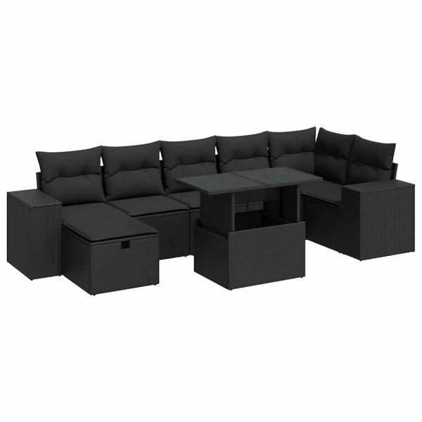 Loungeset Met Kussens Poly Rattan - Afbeelding 2