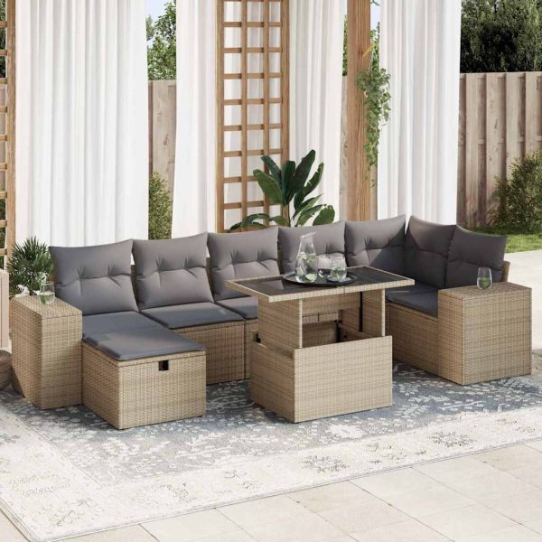 Loungeset Met Kussens Poly Rattan - Afbeelding 16