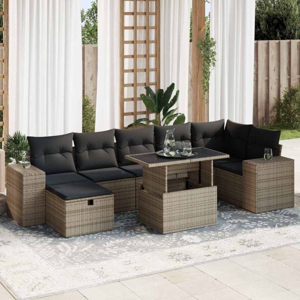 Loungeset Met Kussens Poly Rattan - Afbeelding 17