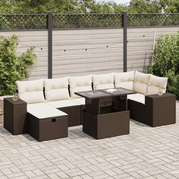 Loungeset Met Kussens Poly Rattan - Afbeelding 14