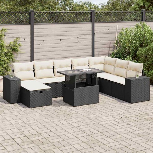 9-Delige Loungeset Met Kussens Poly Rattan - Afbeelding 15