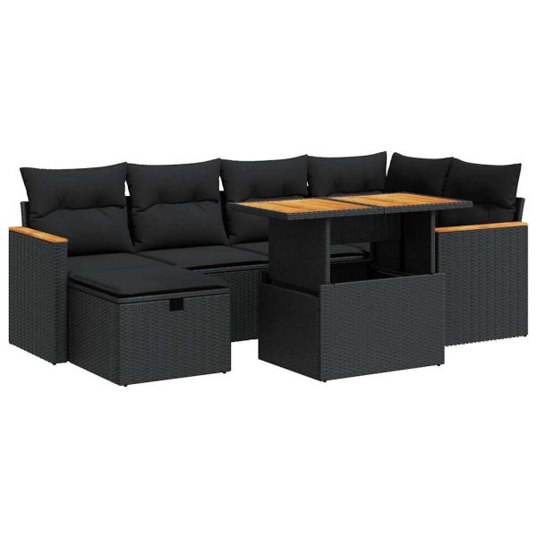 8-Delige Loungeset Met Kussens Poly Rattan - Afbeelding 2