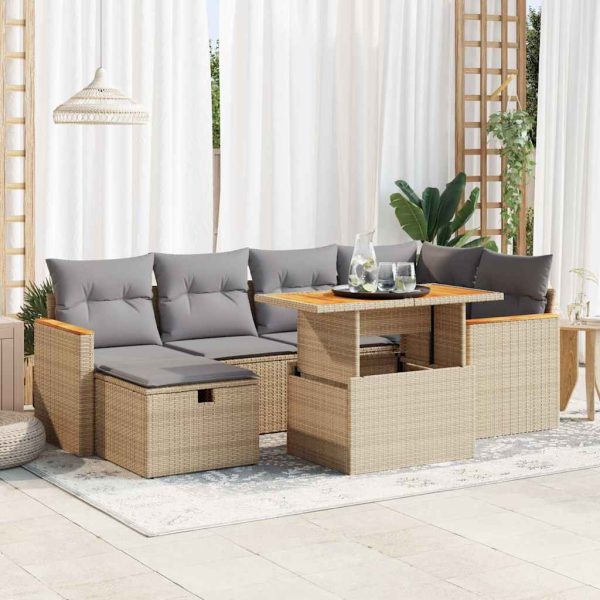 8-Delige Loungeset Met Kussens Poly Rattan - Afbeelding 16