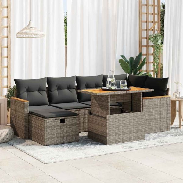 8-Delige Loungeset Met Kussens Poly Rattan - Afbeelding 14