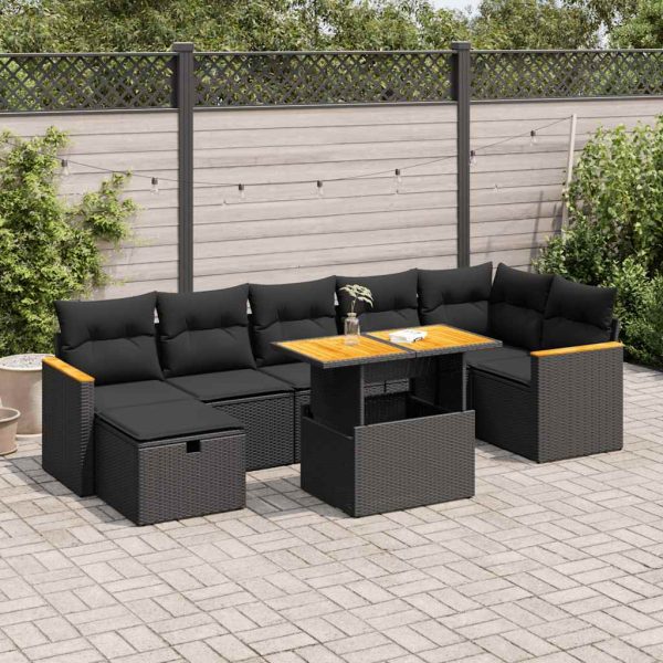 5-Delige Loungeset Met Kussens Poly Rattan