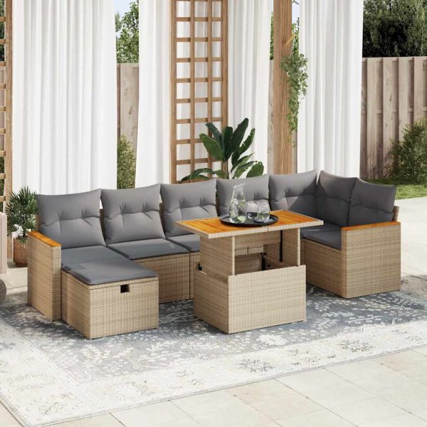 5-Delige Loungeset Met Kussens Poly Rattan - Afbeelding 15