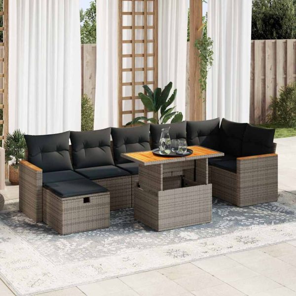 5-Delige Loungeset Met Kussens Poly Rattan - Afbeelding 13