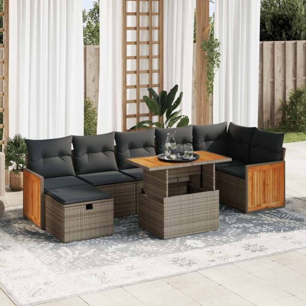 5-Delige Loungeset Met Kussens Poly Rattan - Afbeelding 13