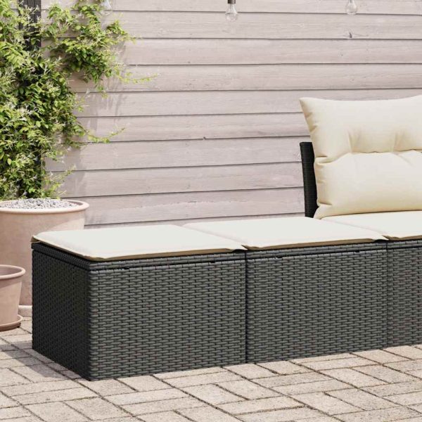 2-Delige Loungeset Met Kussens Poly Rattan Acacia - Afbeelding 12