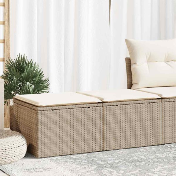 2-Delige Loungeset Met Kussens Poly Rattan Acacia - Afbeelding 8