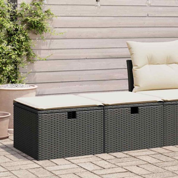 2-Delige Loungeset Met Kussens Poly Rattan Acacia - Afbeelding 10