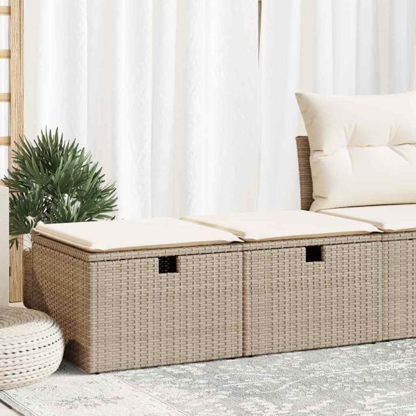 2-Delige Loungeset Met Kussens Poly Rattan Acacia - Afbeelding 14