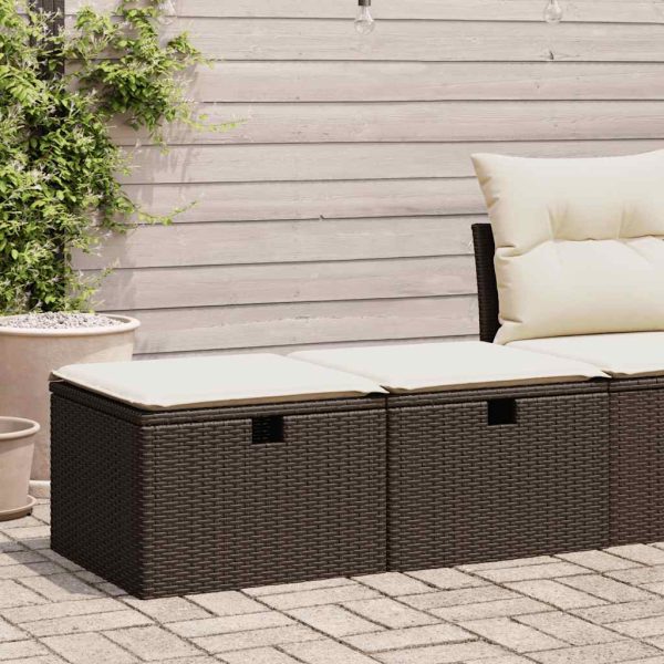 2-Delige Loungeset Met Kussens Poly Rattan Acacia - Afbeelding 9